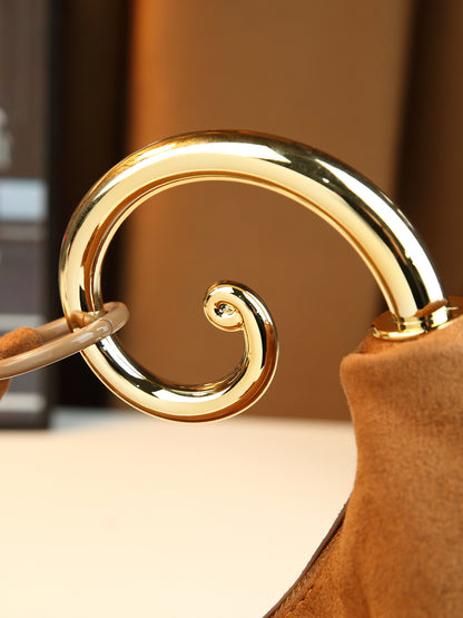 Vintage Fringed Curved Evening Handbag