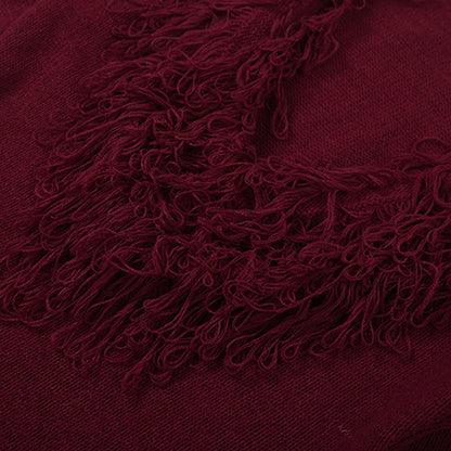 Deep V-Neck Faux Fur Trim Sweater Maxi Dress