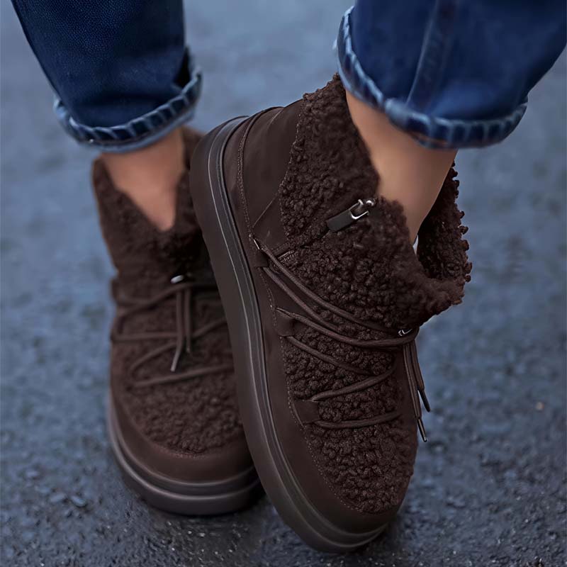 Cross Strap Fashionable Velvet Warm Snow Boots