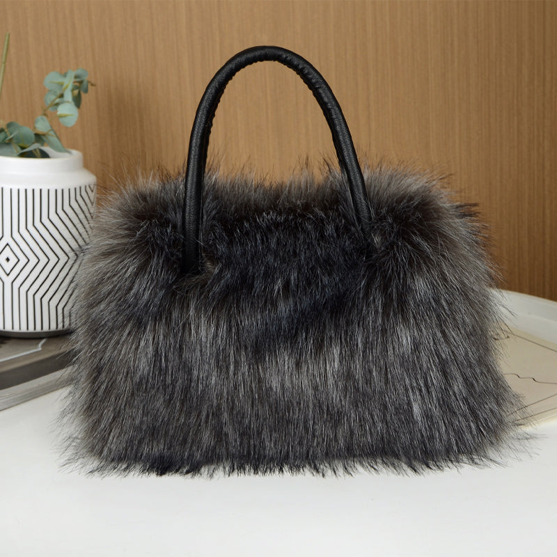 Faux Fur Tote Bag Fluffy Satchel Handbags