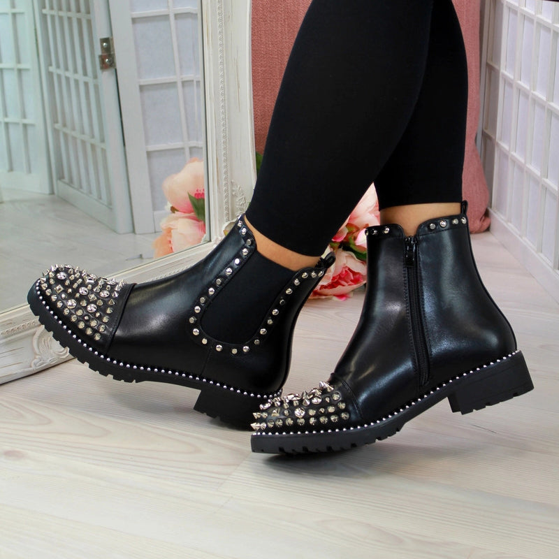 Fahion Studded Pedal Boots