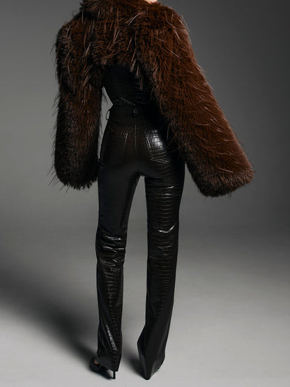 Fashion Faux Fur Cropped Coat