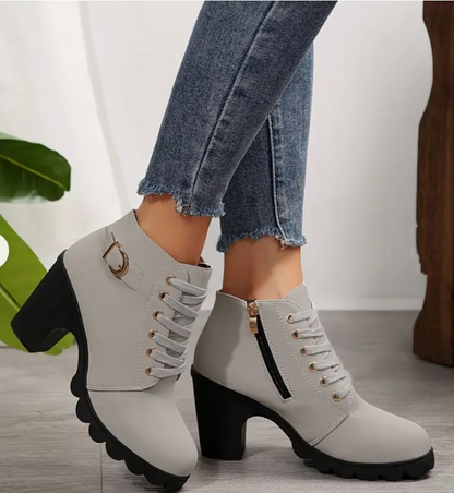 Chic Buckle Zipper Ankle Boots