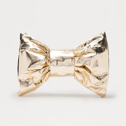 Bow Design Faux Leather Clutch