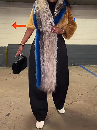 Faux Fur Asymmetrical Shrug Coat