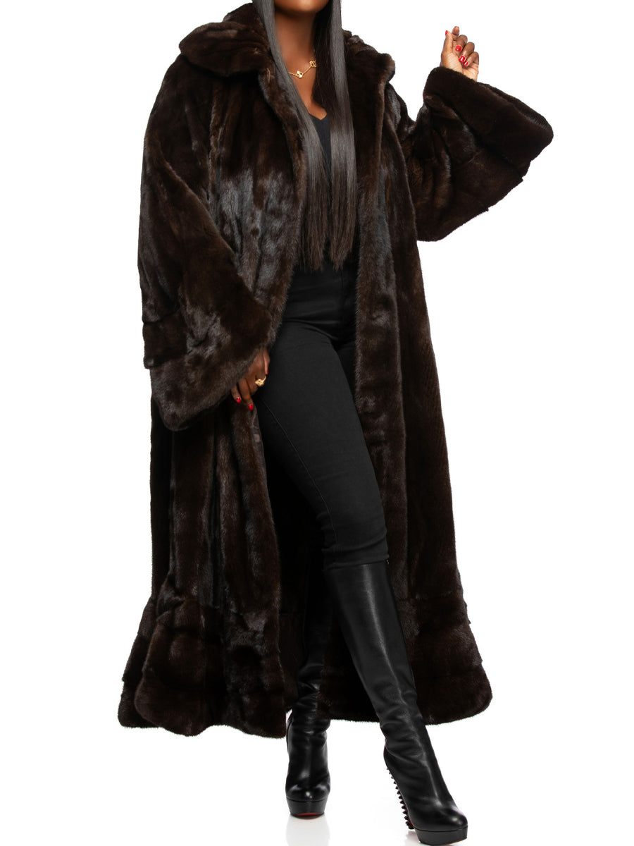 Oversized Imitation Mink Fur Coat