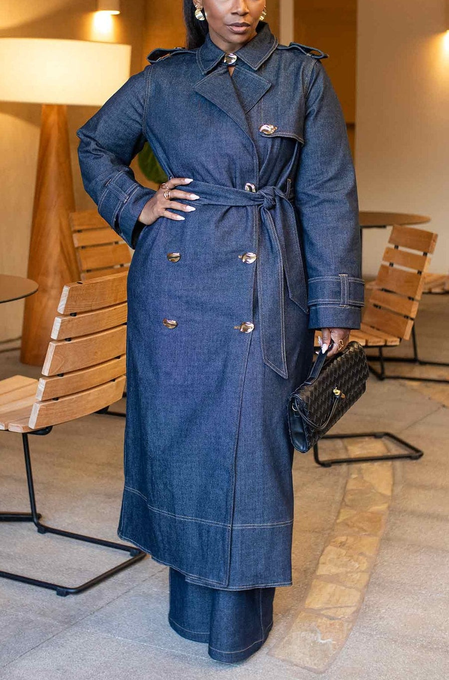 Denim Trench Set