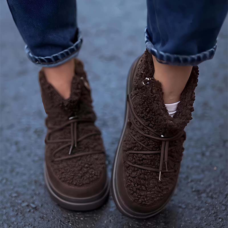 Cross Strap Fashionable Velvet Warm Snow Boots