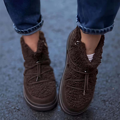 Cross Strap Fashionable Velvet Warm Snow Boots