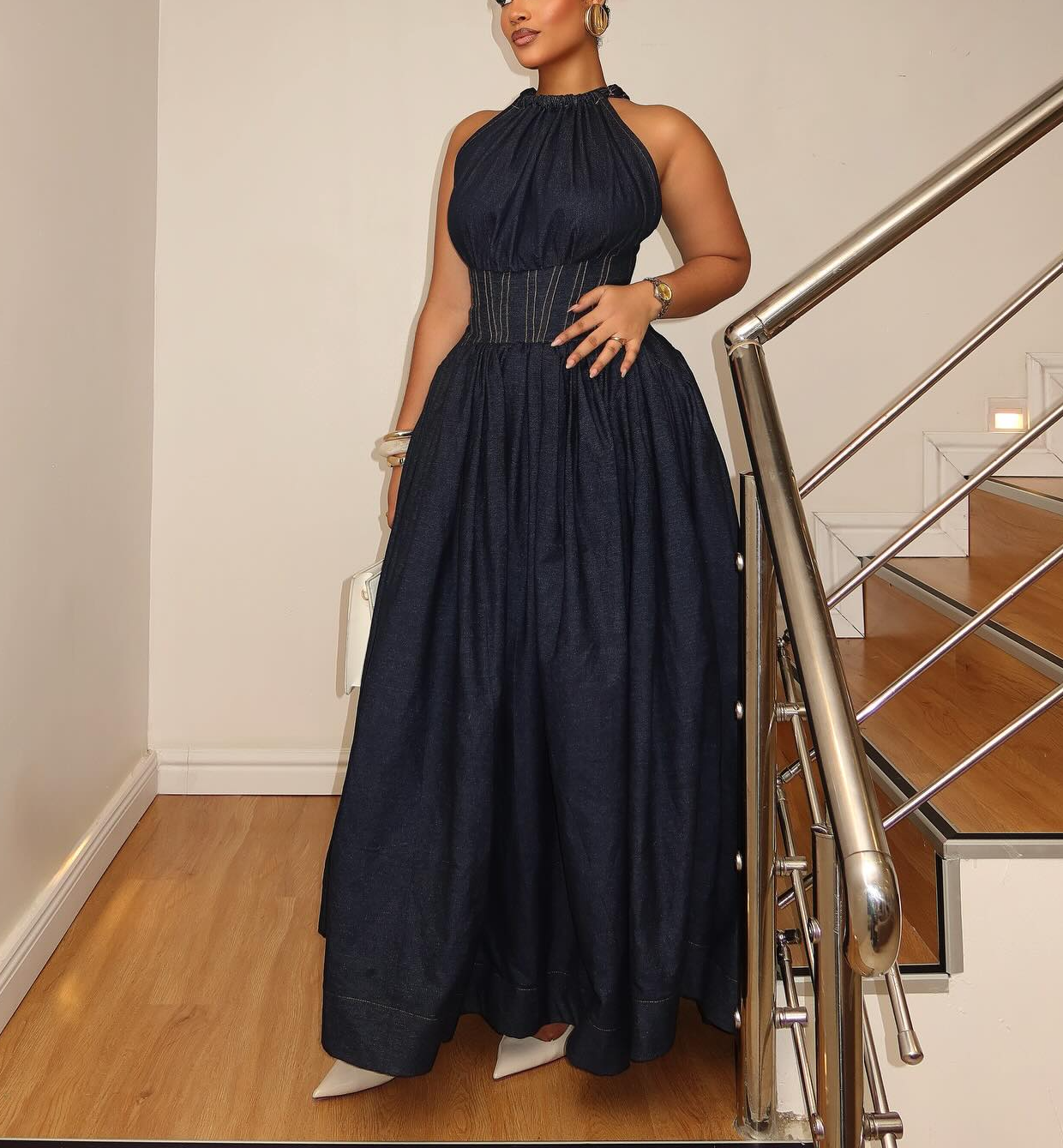 Sexy Halter-neck Denim Dress