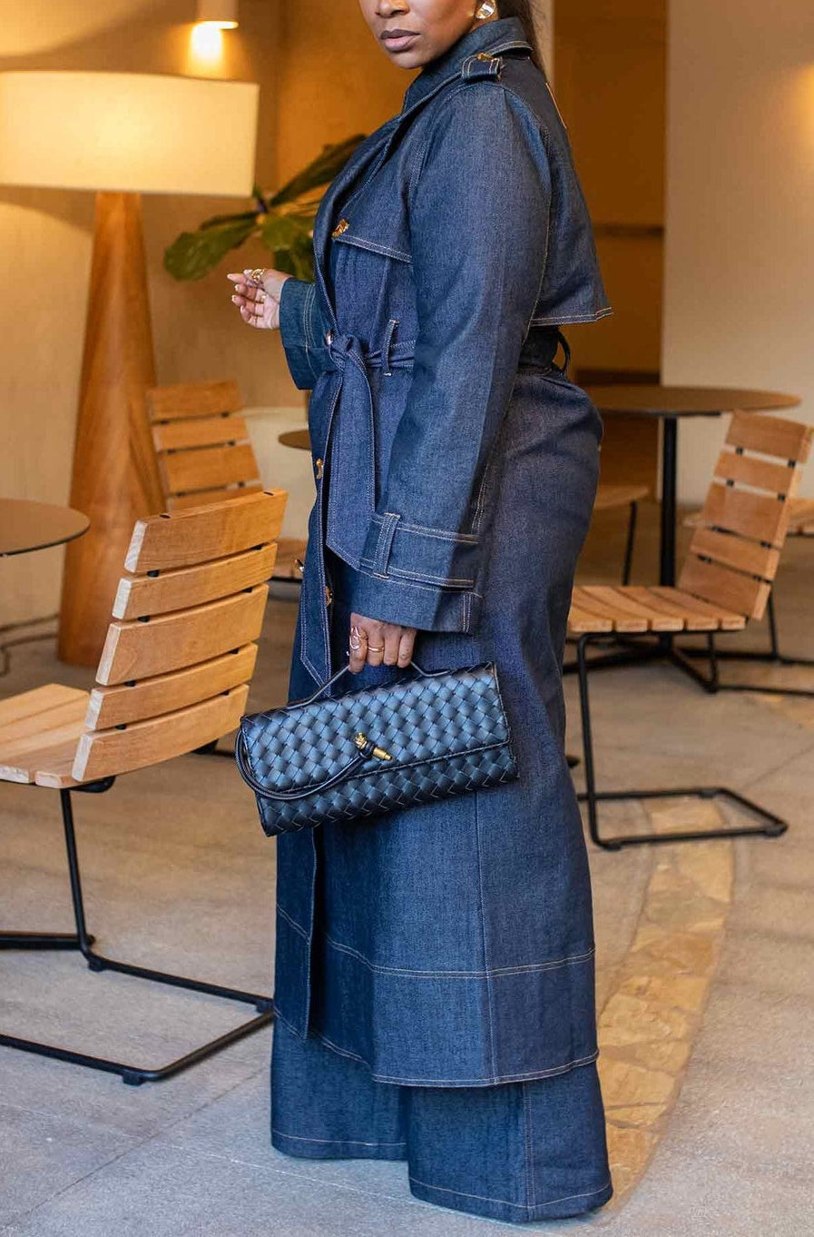Denim Trench Set