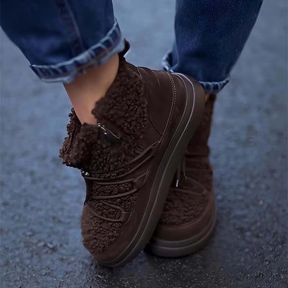 Cross Strap Fashionable Velvet Warm Snow Boots