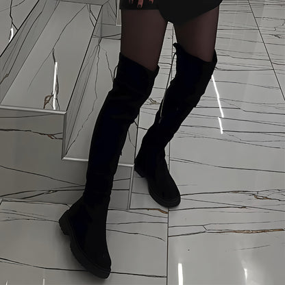 Shinny Strap Over-the-Knee Boots
