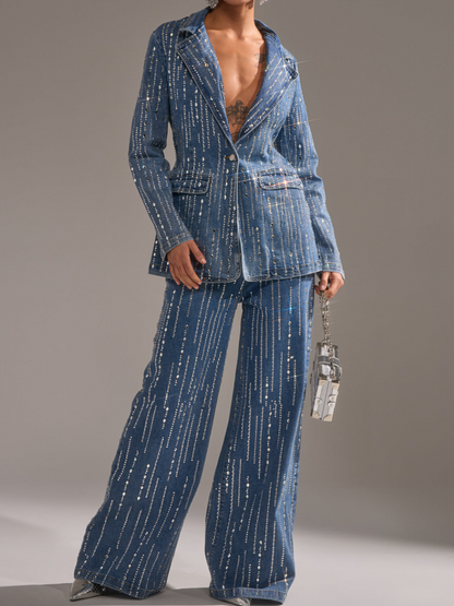 Sequin Denim Suit