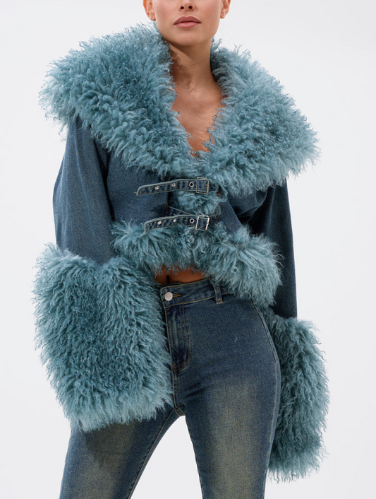 Fur Trim Denim Jacket