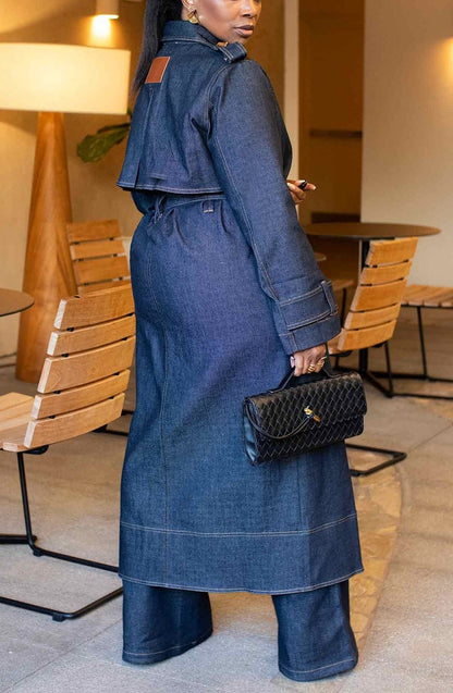 Denim Trench Set