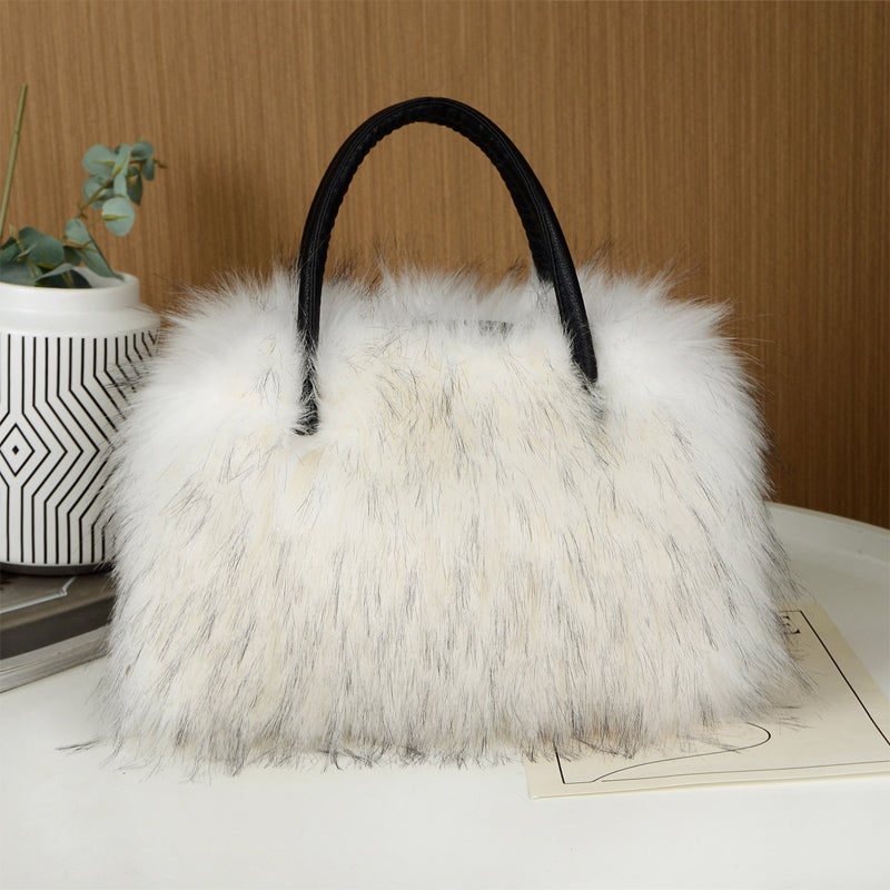 Faux Fur Tote Bag Fluffy Satchel Handbags