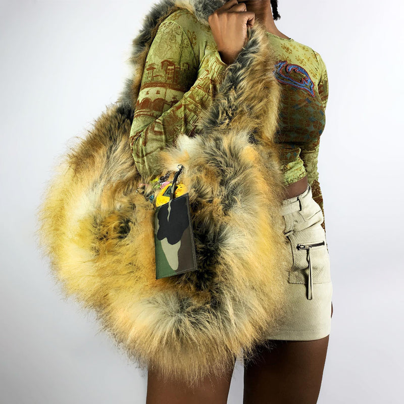 Raccoon Fur Plush Bag Shoulder Bag
