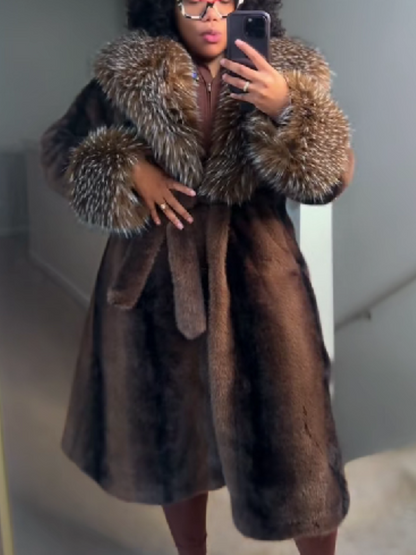 Large Plush Lapel Coat