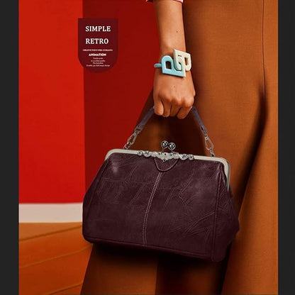 Women's Vintage Metal Lock Bag