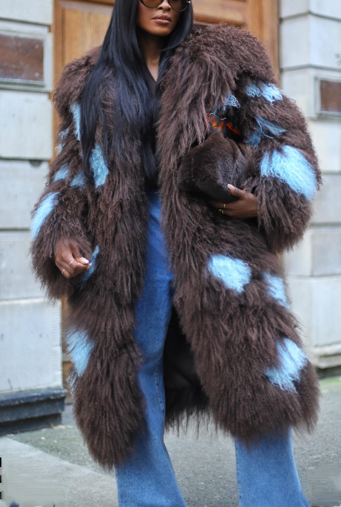 Premium Shearling Patchwork Coat