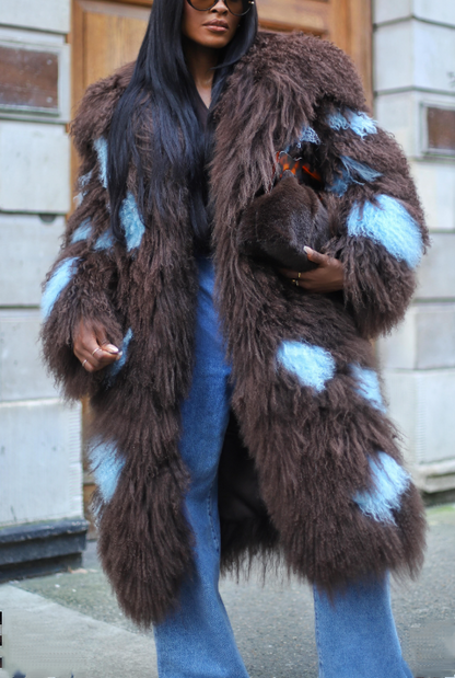 Premium Shearling Patchwork Coat