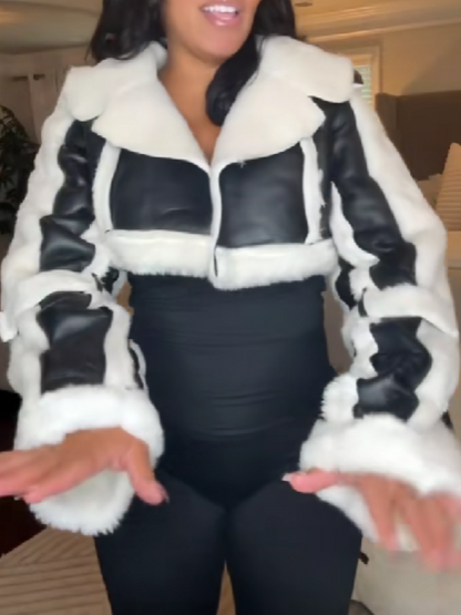 Stitched Plush Leather Jacket