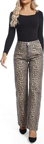 Trendy Casual Straight Leg High Waisted Stretch Trendy