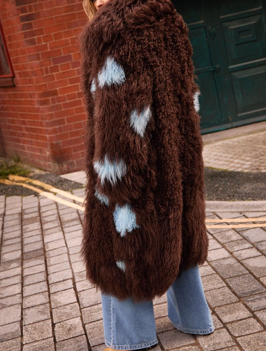 Premium Shearling Patchwork Coat