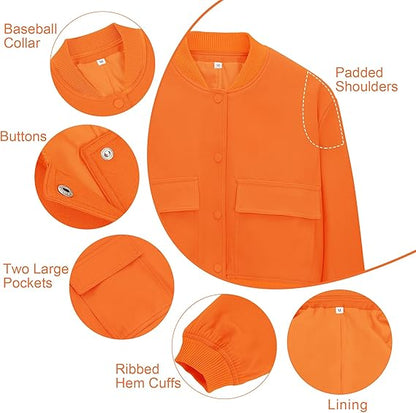 Fashion Thread Double Pocket Cropped Bomber Jacket