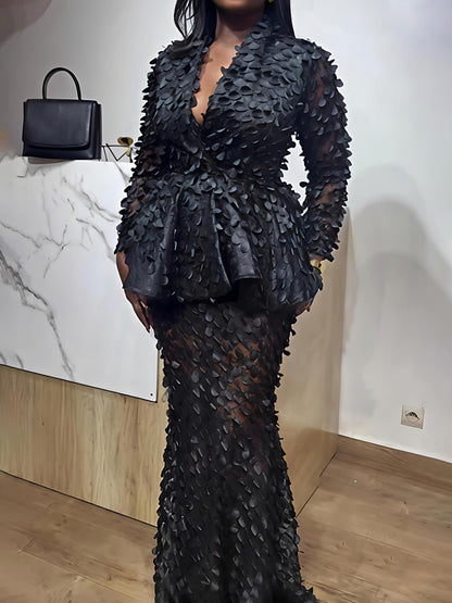 Elegant See-through Fashion Two Pieces Dress