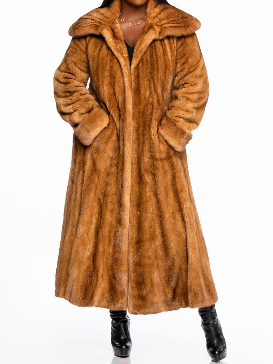 Oversized Imitation Mink Fur Coat