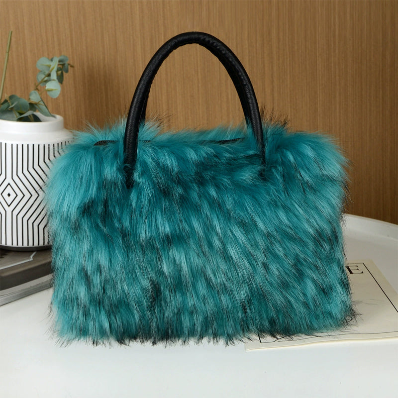 Faux Fur Tote Bag Fluffy Satchel Handbags