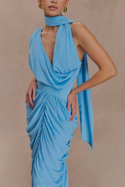 Elegant Pleated Chiffon Maxi Skirt