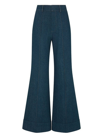 Backless Denim Peplum Top & Pant