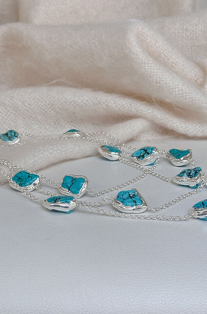 Silver Turquoise Large Necklaces