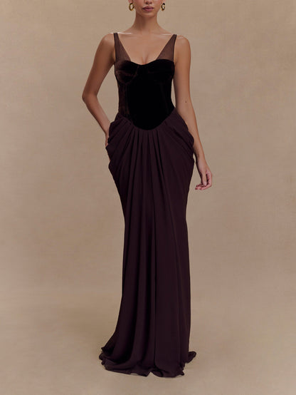 Velvet Corset Maxi Dress