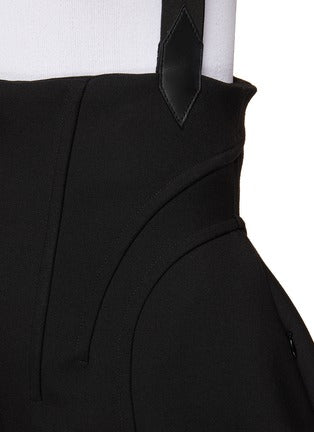 Lapel Floral Shirt & Suspender Rounded Corset Pants Set