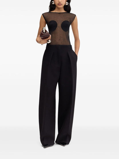 Lantern-style Wide Leg Pants