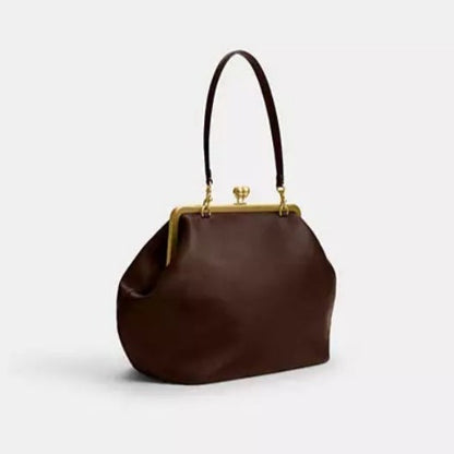 Elegant Deep Red Leather Clutch