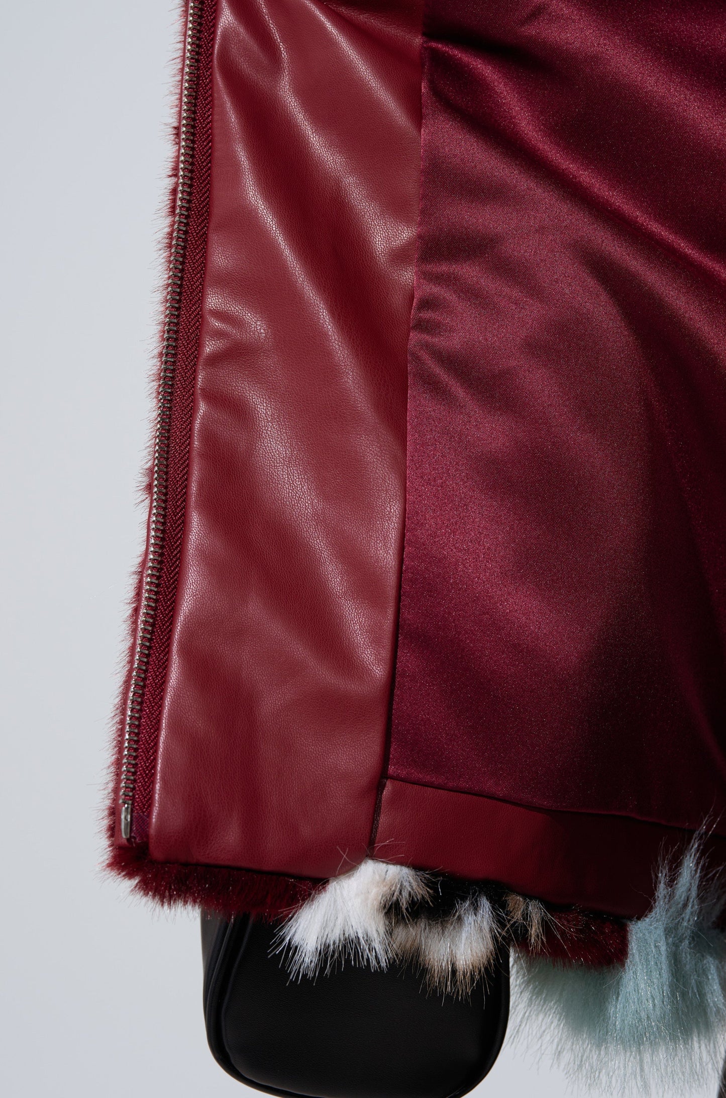 Multi-color Patchwork Faux Fur Plush Coat