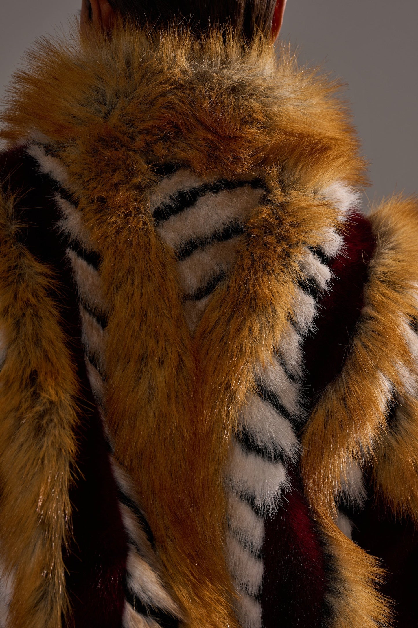 Burgundy Faux Fur Coat