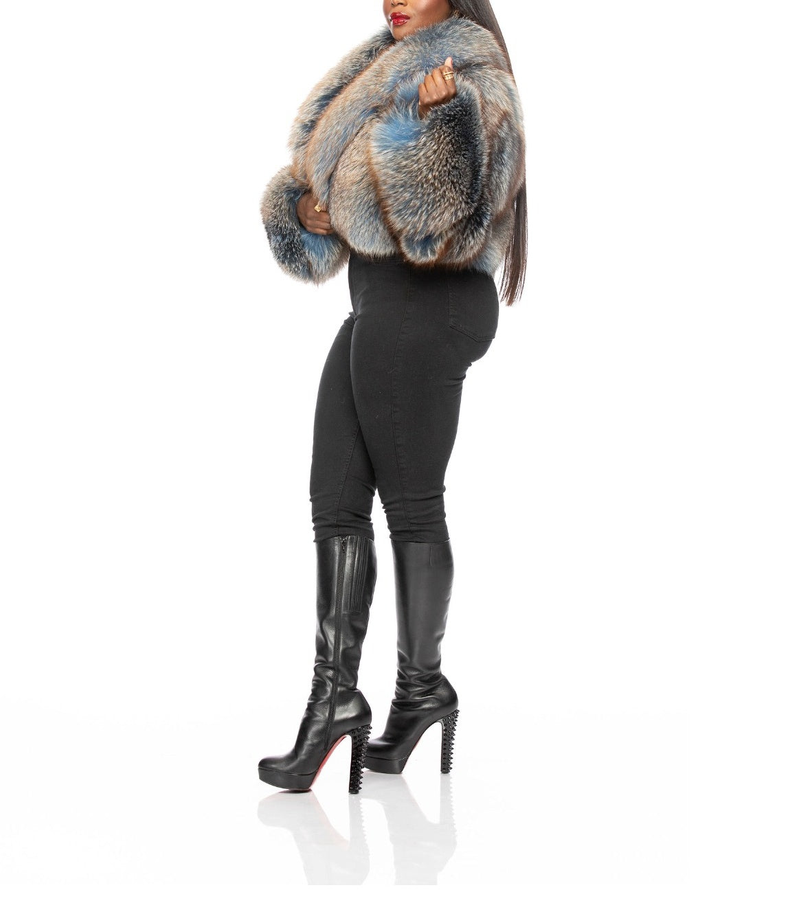 Elegant Faux Fox Fur Coat