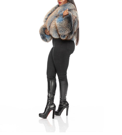 Elegant Faux Fox Fur Coat