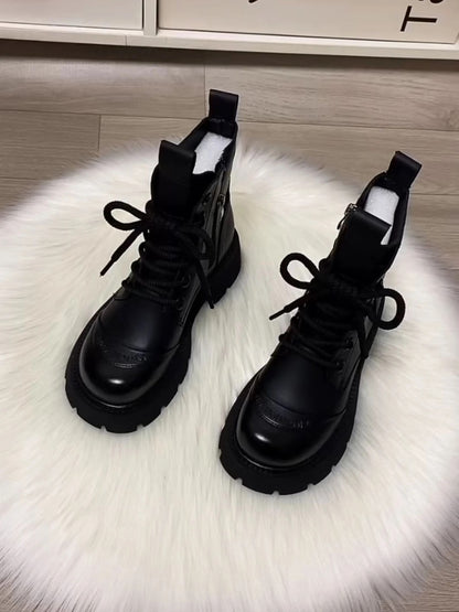 Thick And Soft Soled Fleece-lined Short Martin Boot