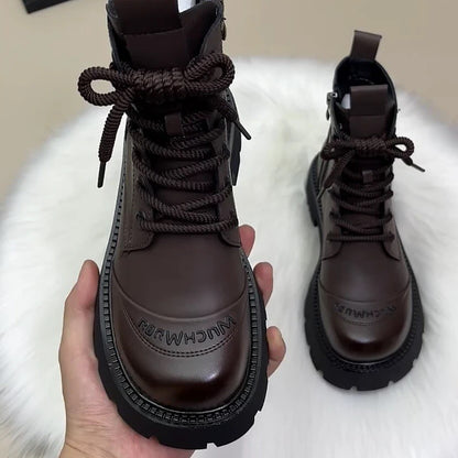 Thick And Soft Soled Fleece-lined Short Martin Boot