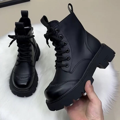 Thick And Soft Soled Fleece-lined Short Martin Boot