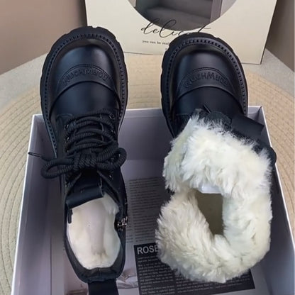 Thick And Soft Soled Fleece-lined Short Martin Boot