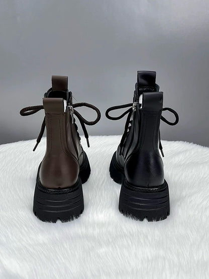 Thick And Soft Soled Fleece-lined Short Martin Boot