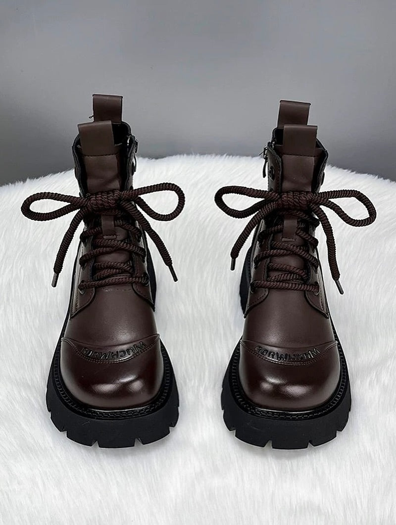 Thick And Soft Soled Fleece-lined Short Martin Boot